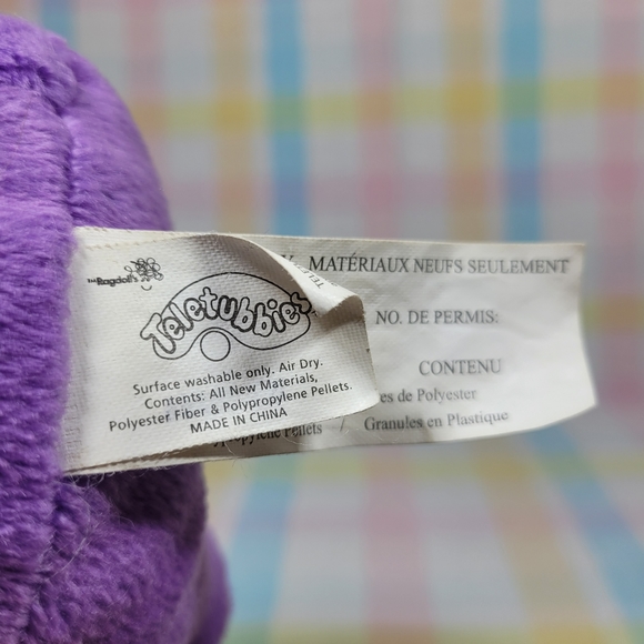 Teletubbies Tinky Winky purple plush rubber face doll tv chest retro character - Picture 5 of 6